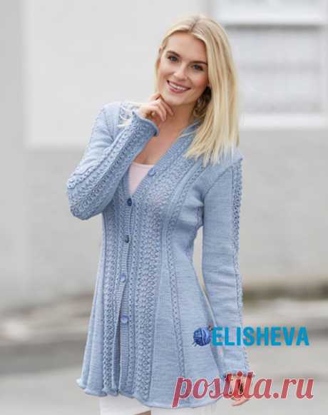 Кофта "Blue Bird Song" от Drops Design, вязаная спицами