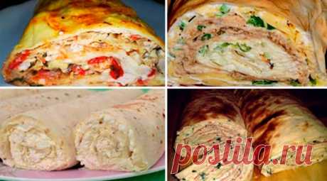 Закусочные РУЛЕТЫ из ЛАВАША 1. Рулеты из лаваша с курицей и плавленым сырком. Ингредиенты: лаваш — 2 шт. куриное филе — 0,25 кг сырок плавленый — 1 шт. (у меня со вкусом грибов) яйца — 3 шт. майонез — почти целая пачка чеснок — 1-2 дольки соевый соус — по вкусу (я 1 ст. л. взяла, потому что стараюсь …