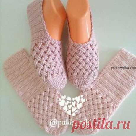 Красивые тапочки крючком