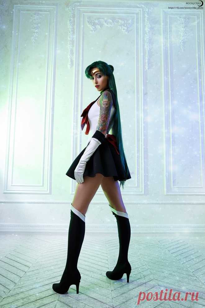 Очаровательная Лерочка Химера (Himera Cosplay) в образе Сейлор Плутон (Sailor Pluto) по мотивам «Сейлор Мун» (Sailor Moon)