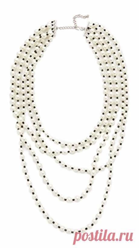 Kenneth Jay Lane Колье Jet из пяти рядов жемчуга | SHOPBOP