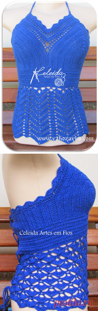 Летний топ на бретелях крючком. Вязание крючком топы схемы бесплатно | Я Хозяйка