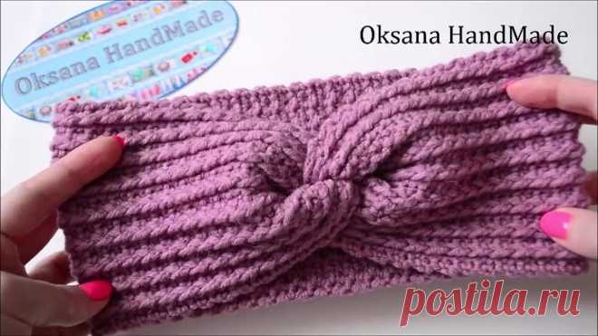 Повязка на голову крючком. crochet headband