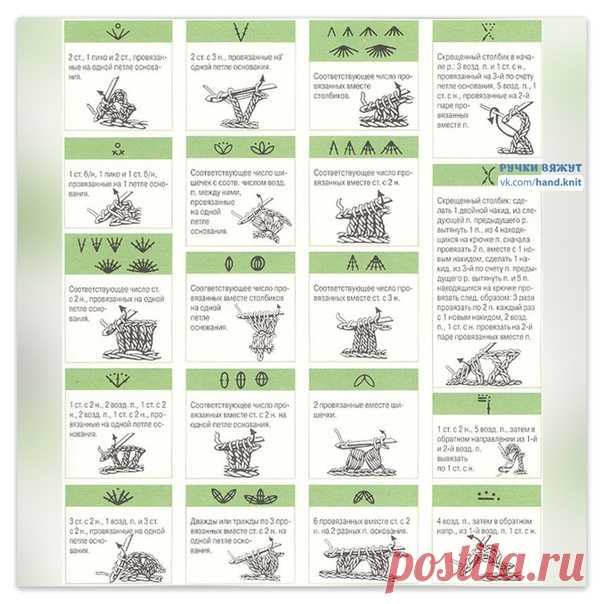 Расшифровка обозначений для тех, кто вяжет крючком