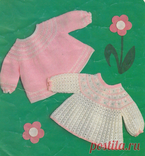 vintage baby knitting pattern for 3 ply angel tops dresses from 12 to 16 inches premature size This item is a PDF file of the knitting pattern for the most gorgeous little angel tops. Premature sizes 12 and 14 inches included.    There is a stocking stitch version and a fancy version with a stunning pattern.    The pattern will be available for download upon receipt of payment, for you to print out or read from your computer.    Traditional and beautiful, knit with 3 ply y...