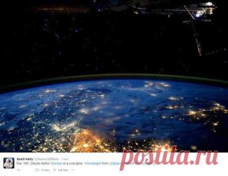 Изображения от астронавта Scott Kelly, который сейчас на борту МКС. Изображения сняты в октябре 2015г. / Интересный космос