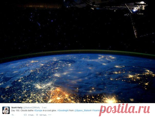 Изображения от астронавта Scott Kelly, который сейчас на борту МКС. Изображения сняты в октябре 2015г. / Интересный космос