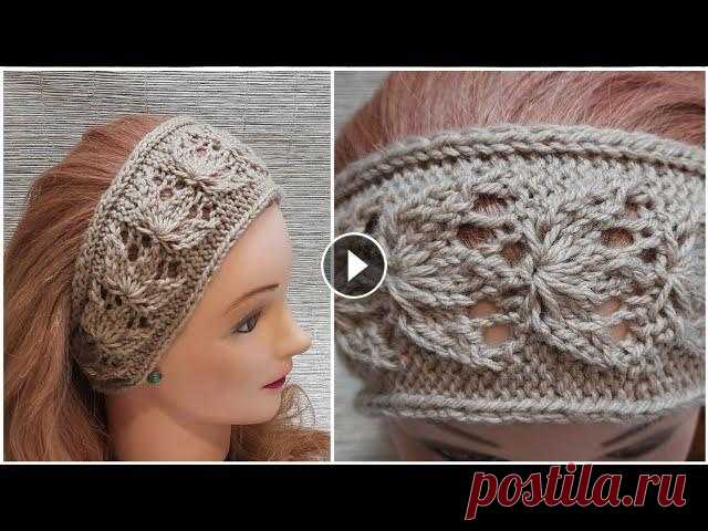 Повязка спицами узором "Тюльпаны"всего 8рядов узор всего 8рядов раппорт узора 15+2кромочные петли пряжа 100г/200м спицы 2,5мм...