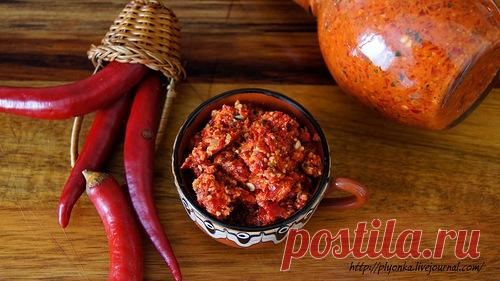 Аджика абхазская 
Знаете, мне очень! очень нравится готовить такие вещи!!! Я чуствую себя ведьмой, только не злой старухой, а знающей ведьмой над котлом с целеным отваром)))))А ещё я поняла, что аджику надо готовить и…