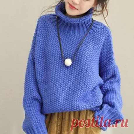 Loose Casual High Neck Wool Sweater For Women Q1505 – FantasyLinen