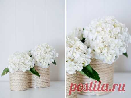 Come creare un vaso shabby di corda per i fiori - Il blog italiano sullo Shabby Chic e non solo