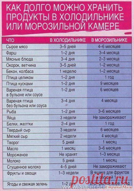 Хранение продуктов в холодильнике. | Познавательный сайт ,,1000 мелочей&quot;