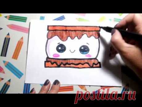 КАК НАРИСОВАТЬ ШОКОЛАДНЫЙ ДЕСЕРТ МИЛО И ЛЕГКО || How to Draw Smores Cute and Easy