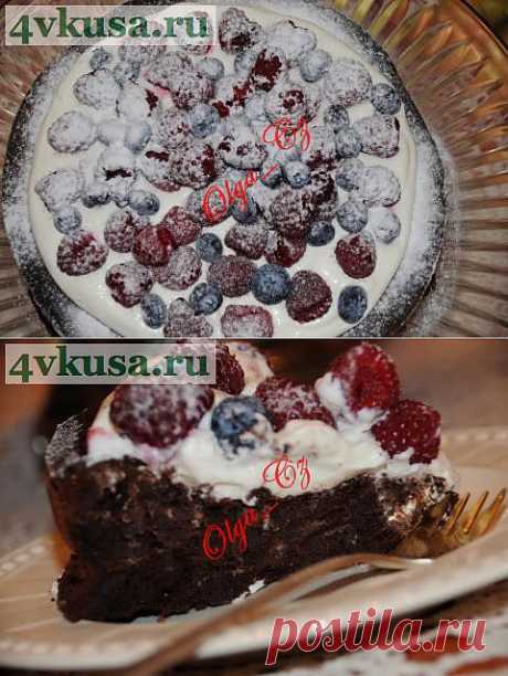 Шоколадный торт с кремом маскарпоне и ягодами (без муки) | 4vkusa.ru