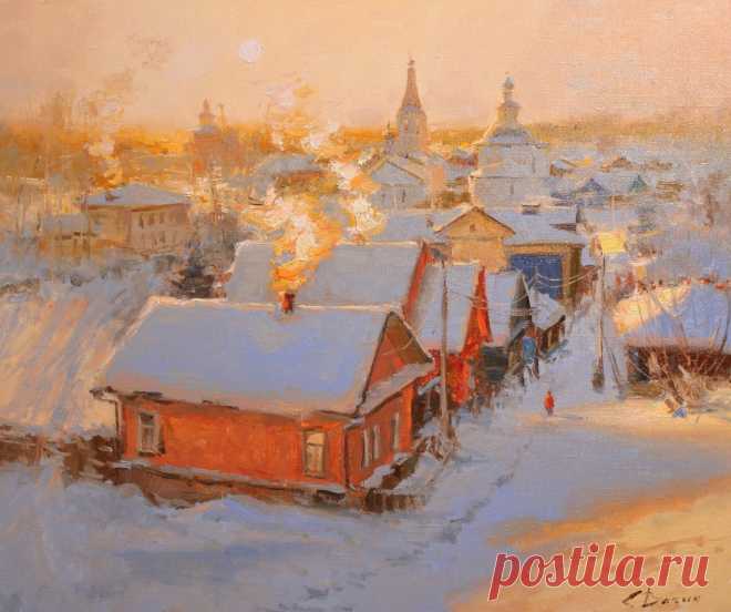 Художник — Евгений Вагин.

«Зимнее солнце. К вечеру» (2024)