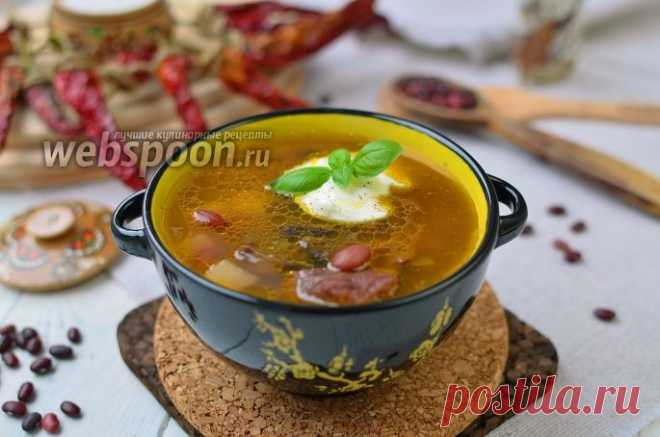 Фасолевый суп с грибами.