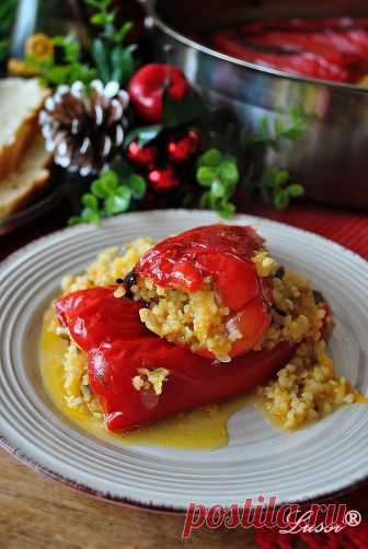 Пълнени чушки с булгур и гъби / Bulgur and mushroom stuffed peppers
