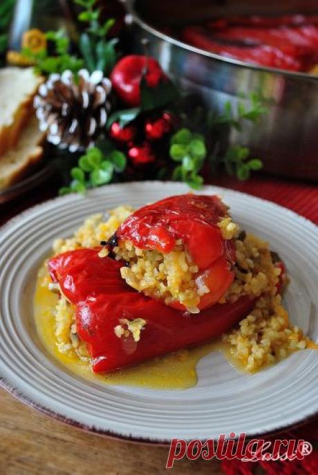 Пълнени чушки с булгур и гъби / Bulgur and mushroom stuffed peppers