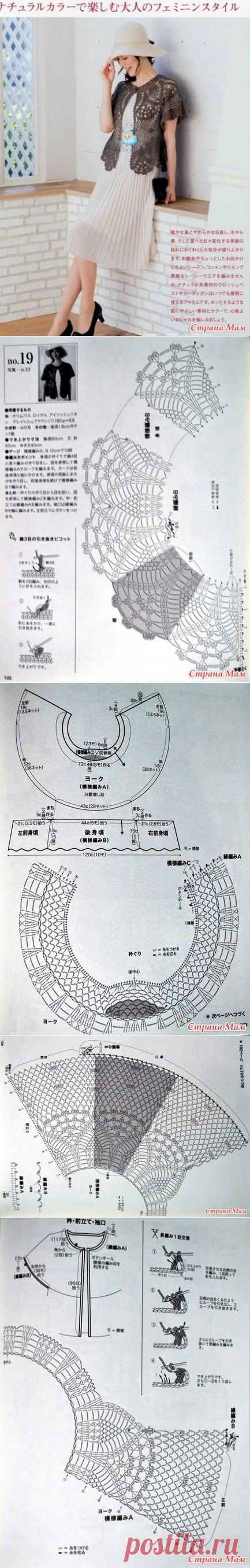 Вяжем летнюю ажурную кофту - Вязание - Страна Мам