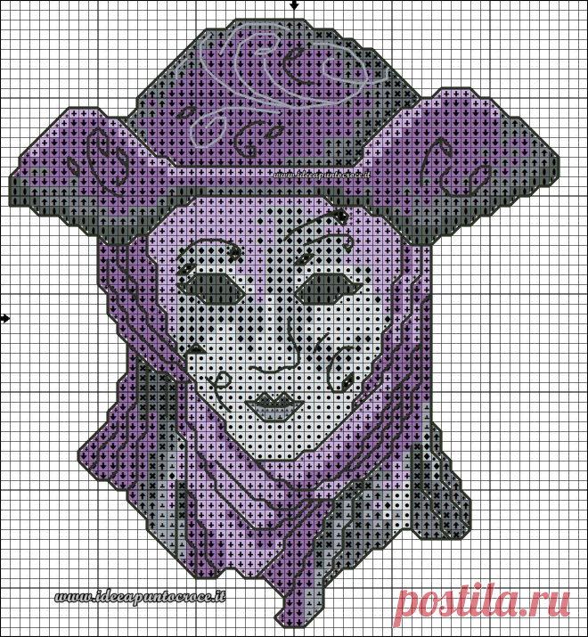 SCHEMA MASCHERA CARNEVALE PUNTO CROCE
