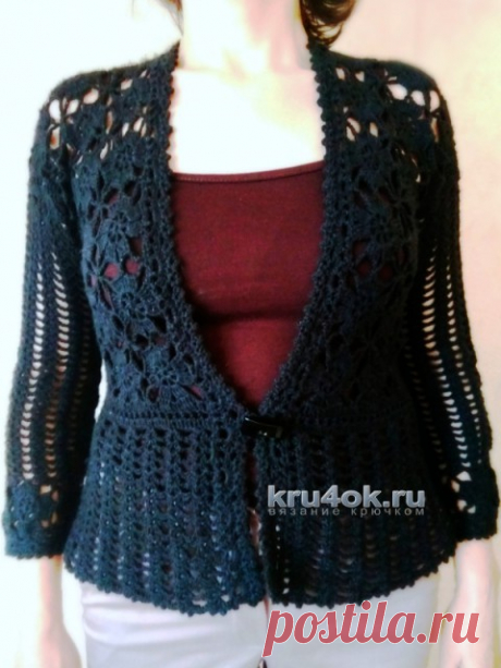 Ажурная кофточка крючком. Работа Ирины