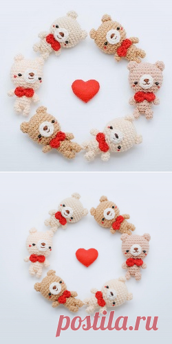 Мишутка-брелок амигуруми: схема крючком | AmiguRoom