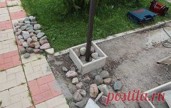 Столбы из природного камня своими руками