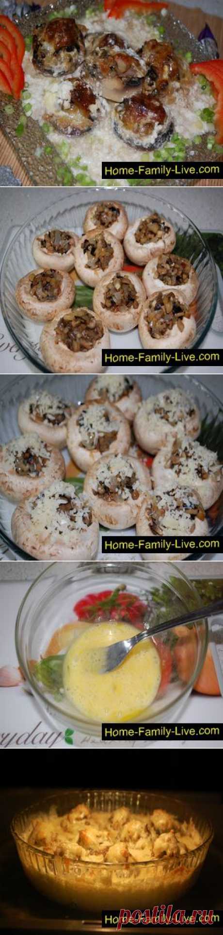 Фаршированные шампиньоны - пошаговый фоторецепт - грибы с баклажанами