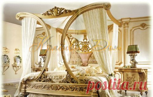 Кровать с оригинальными опорами под балдахин mr/k0007, фабрика Riva