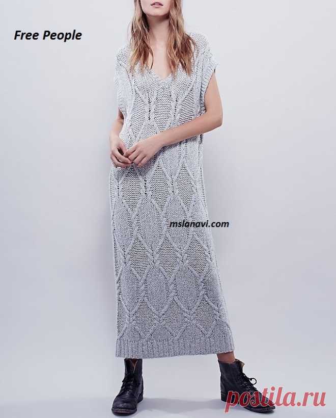 Летнее вязаное платье от Free People - СХЕМЫ #ВязаниеСпицами