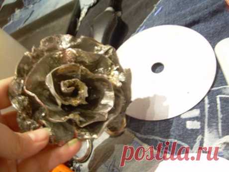 Роза из CD дисков