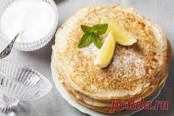 Лимонные блины на кефире