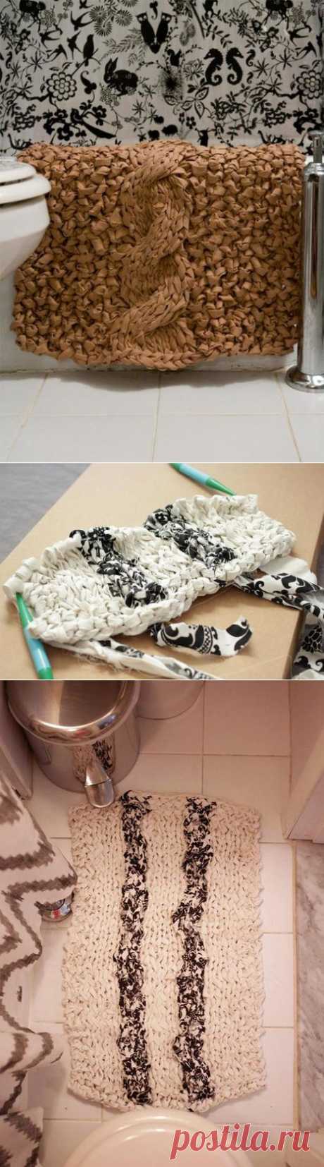 ДЕЛАЕМ КОВРИК В ВАННУЮ СВОИМИ РУКАМИ.