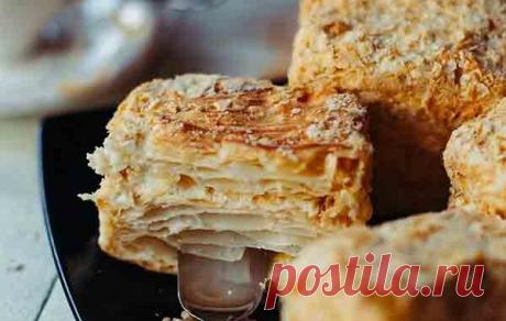 Слоеное пирожное с кремом - Кулинарные рецепты 