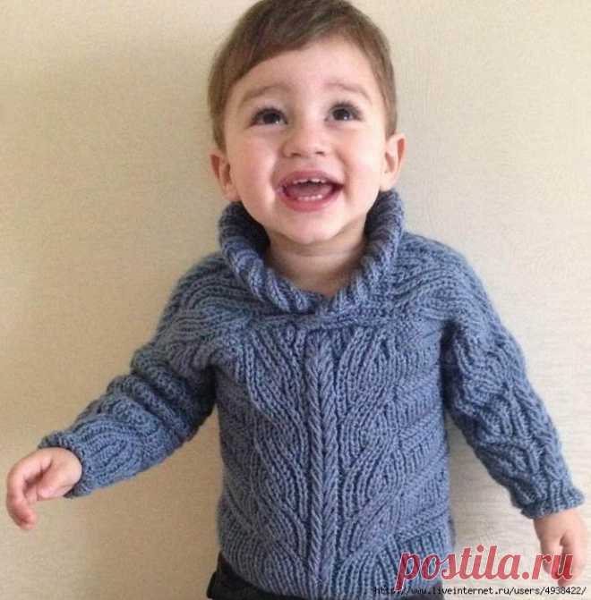 Детский свитер спицами. Brioche Stitch Baby Sweater