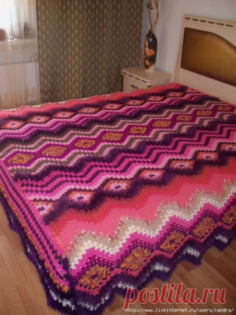 ПОКРЫВАЛО.СВЯЗАЛА НА ОДНОМ ДЫХАНИИ. из категории Мои работы – Вязаные идеи, идеи для вязания