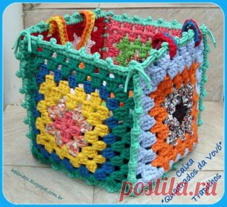 Коробка из бабушкиных квадратов