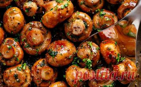 Грибы с чесноком и маслом. Даже самые простые грибы становятся вкусными, как в ресторане