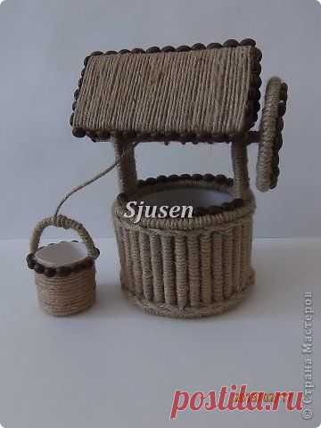Мастер-класс Поделка изделие Свит-дизайн Моделирование конструирование Колодец-кашпо МК Бумага гофрированная  Продукты пищевые Трубочки коктейльные Шпагат фото 2