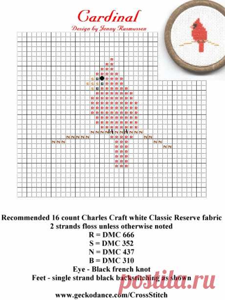 a cross stitch pattern with the words cardinal and an image of a red fire hydrant