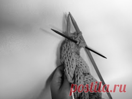 Повязка на голову в виде косы спицами | Knitting-Room