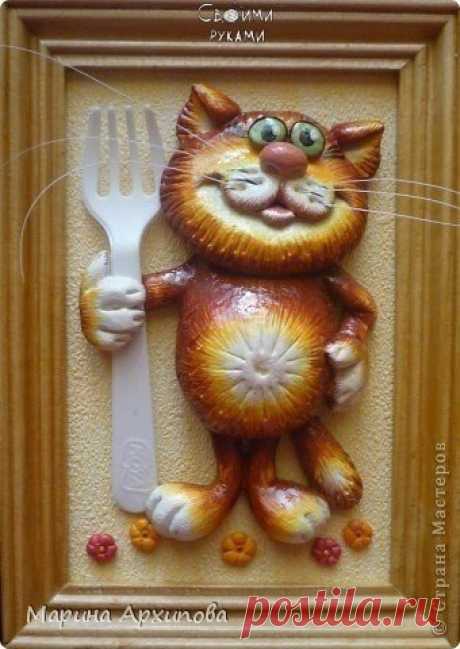 Лепим котика из соленого теста