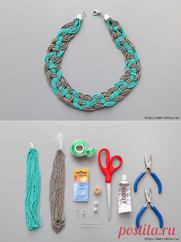 Как сплести ожерелье из бисера. Мастер-класс