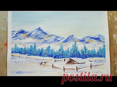 🎨Рисуем Зимний Пейзаж Гуашью! Запись трансляции! 22.01.18