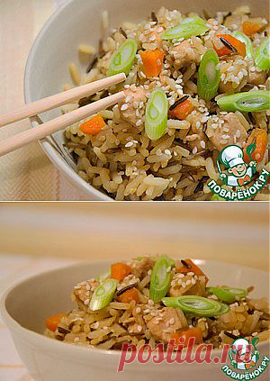 Чесночный рис с курицей - кулинарный рецепт