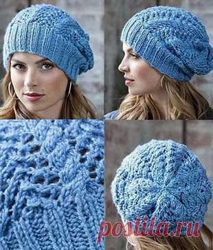 Шапка-берет спицами