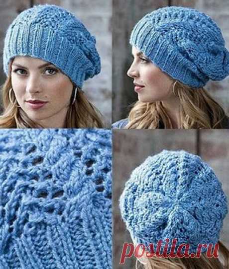 Шапка-берет спицами