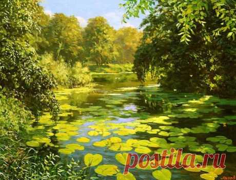 ღХудожник Александр Мохов. Тихая речка