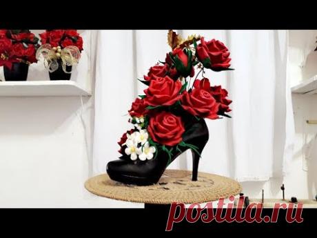 DIY ROSAS NO SALTO ALTO - YouTube