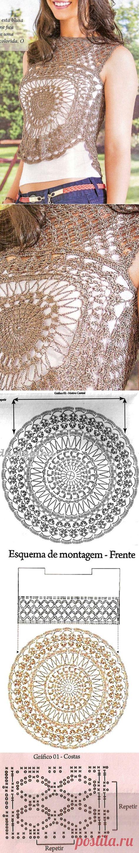 Топ с круглым мотивом.